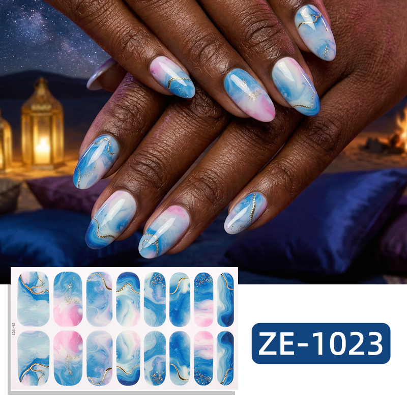 Full Cover Adhesive - Adesivos de Unha com Glitter e