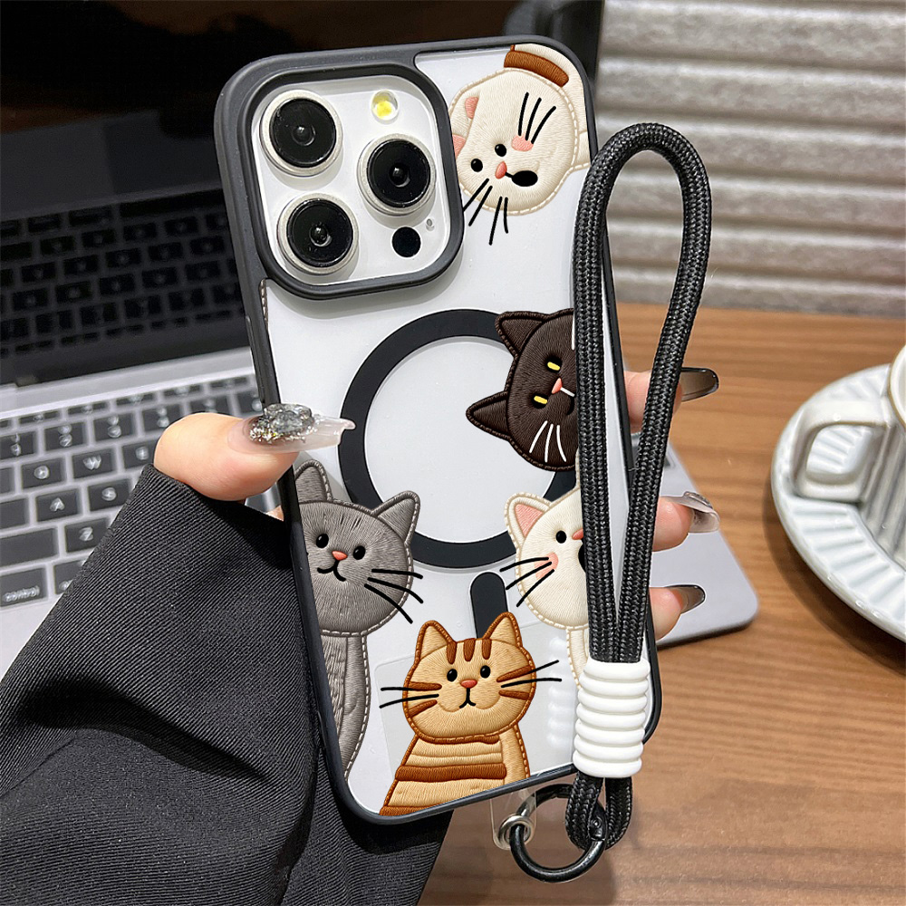 Apple Iphone 15 Pro Max - Capa de Celular Fofa com Bordado