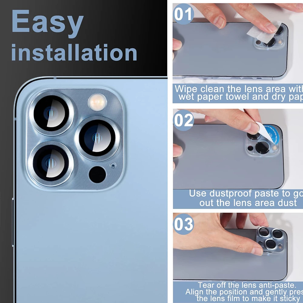 5PCS Protetor de Lente de Câme - Tempered Glass Screen 9H avaliação e preço